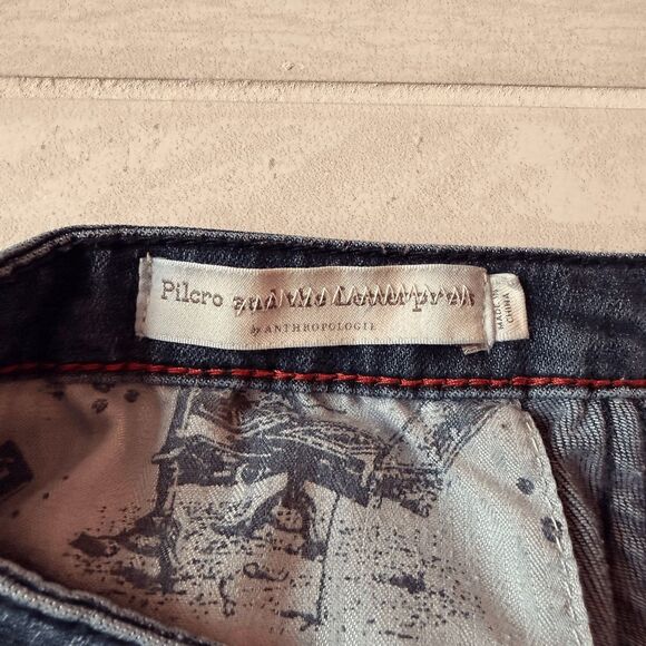 ANTHROPOLOGIE Pilcro And The Letterpress 24 High-Rise Side Zip Jegging Dark Wash - Picture 4 of 10